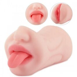 POCKET SILICONE PUSSY REALISTIC MOUTH WITH 3D TEETH AND TONGUE