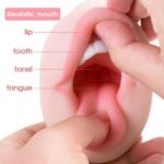 POCKET SILICONE PUSSY REALISTIC MOUTH WITH 3D TEETH AND TONGUE